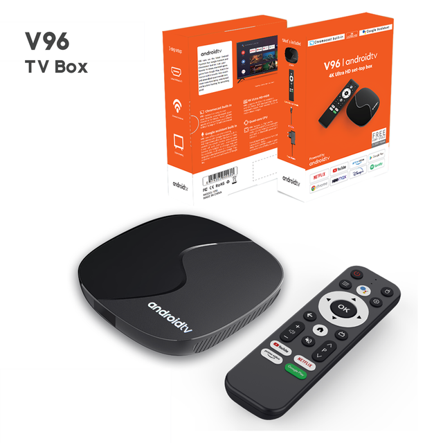 Hot Sale Android TV Box V96 Android10 2G+16G Voice Remote Control 4K Streaming Player Dual Band WIFI6