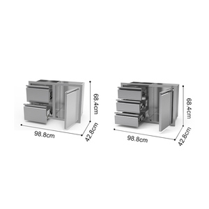 스테인리스 스틸 모던 야외 주방 아일랜드 캐비닛 (축구 팬 존 파티용 3단 서랍 포함) - Product Image 5