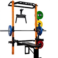 Machine Smith compacte pour usage domestique avec barres de sécurité réglables, équipement de fitness pour haltères