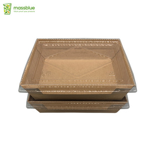 Food Grade Eco-friendly Recycled Paper Box Vegetable Salad Container Paper Box With Lid