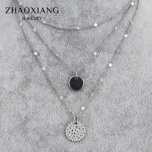 Collares en capas de moda para mujer, bonitos y románticos, con dijes de acero inoxidable. - Product Image 3