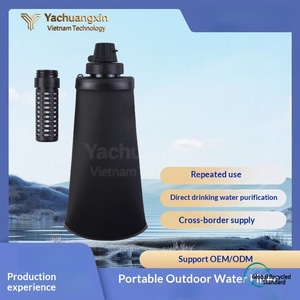 Bouteille d'eau pliable portable en TPU pour hommes et femmes, randonnée sportive, trekking, alpinisme, avec filtre, purification d'eau en plein air - Product Image 3