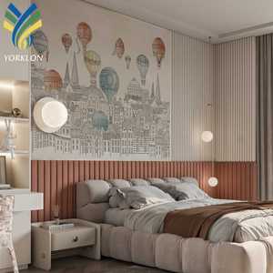 Papier peint mural pour chambre d'enfant, <span class=keywords><strong>ballon</strong></span> à air chaud géométrique moderne, imperméable et antistatique - Product Image 1