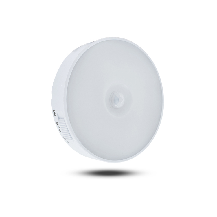 Оптовая продажа, Круглый USB Перезаряжаемый умный ночник с датчиком движения, настенный переключатель на батарейках, магнитная маленькая Светодиодная лампа