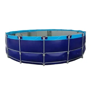 Factory Custom Aquaculture Movable Tarpaulin Biofloc Large Fish Farming Tank Round Pond