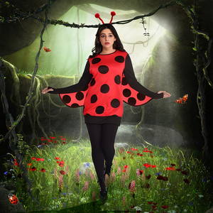 <span class=keywords><strong>Disfraz</strong></span> <span class=keywords><strong>de</strong></span> <span class=keywords><strong>Mariquita</strong></span> para <span class=keywords><strong>Mujer</strong></span> Talla Grande, Falda <span class=keywords><strong>de</strong></span> Lunares Rojos y Negros, Diadema con Antenas, <span class=keywords><strong>Disfraz</strong></span> <span class=keywords><strong>de</strong></span> Halloween, Cosplay, Fiesta, Carnaval - Product Image 2