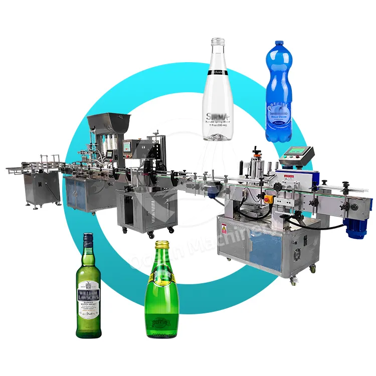Oceaan Champagne Koolzuurhoudende Hete Fles Capping 6 Hoofd Automatische Sapvulling En Folie Zegel Machine