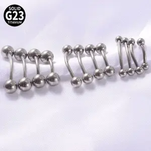16G G23 Titanium Curved Barbell Helix Ear Belly Lip Nipple Tongue Ring Tragus Eyebrow Piercing Jewelry