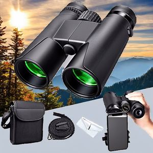 Binoculares 12x50 HD Impermeables con Enfoque Central, Binoculares para Senderismo, Caza, Turismo, Pequeños, para Adultos y Niños, Lentes FMC - Product Image 2