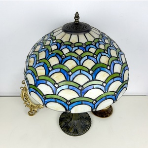 Longhuijing Mediterranean Eco-Friendly Stained Glass E26 Dome Lampshade Table Lamp 16" Wide Shade AC Powered LED Simple Flexible - Product Image 6