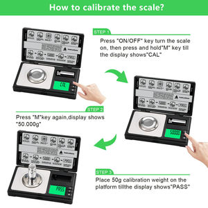 Balance de précision numérique portable de poche 50g/0.001g 200/0.01g avec écran LCD pour bijoux, médicaments, or et <span class=keywords><strong>poudre</strong></span> de recharge - Product Image 4