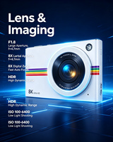 Caméra de Vlogging Portable Mini OEM ODM 8K Ultra HD 48MP WiFi Vision Nocturne Grand Angle 170° MicroSD Logo Personnalisé Vente en Gros Marque