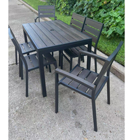 Restaurant design moderne Mobilier de jardin en bois Chaises de bar d'extérieur avec bois de teck Ensemble table à manger