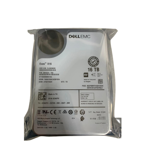 Original Dell HDD Disco Duro 16TB 7.2K 3.5'' SAS SATA Hard Disk Drive for Servers and Gaming
