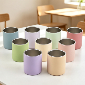 Vaso infantil premium de acero inoxidable, duradero, ideal para regalos de fiesta, vaso de acero con funda. - Product Image 5