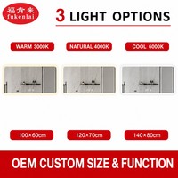 Miroir LED intelligent rectangulaire Fullkenlight pour salle de bain, miroir mural moderne pour salle de bain avec éclairage LED pour appartement et hôtel
