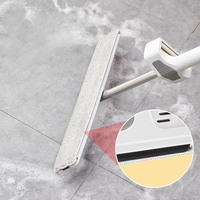 Ensemble serpillière plate en microfibre et seau pliable avec manche en acier inoxydable, pour le nettoyage des sols, fabricant OEM pour la vente en gros