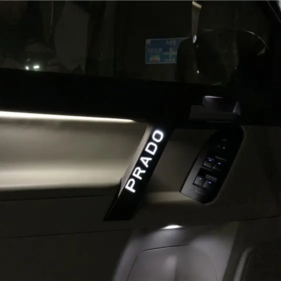 มือจับประตูภายในรถยนต์ LED,พร้อมไฟอะไหล่แท้สำหรับ Toyota Land Cruiser Prado LC150 150FJ 2010-2019