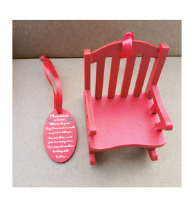 Ghế Bập Bênh Giáng Sinh Mini Bằng Gỗ Ghế Tưởng Niệm Giáng Sinh Trên Trời Trang Trí Với Bảng Hiệu Có Ý Nghĩa Cho Cây Giáng Sinh - Product Image 3