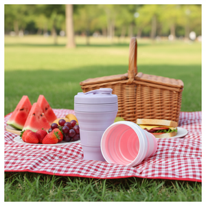 Nouvelle Tasse en Silicone Pliable de Luxe Moderne, Résistante aux Hautes Températures et à la Poussière, de Qualité Alimentaire, Anti-Fuite, Sans BPA, avec Couvercle - Product Image 1