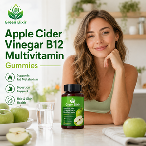 Green Elixir Vitaminas Personalizadas con Vinagre de Sidra de Manzana, B12, Multivitamínico en Gomitas para Recién <span class=keywords><strong>Nacidos</strong></span>, Apoyo Energético, Digestión e Inmunidad, 60 Unidades - Product Image 2