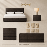 OAKEN Meubles de chambre à coucher modernes de luxe, grand lit double en chêne, style américain, ensemble de chambre à coucher en bois