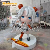 Figurine de dessin animé en résine personnalisable, sculpture de personnage IP réaliste, poupée/mascotte sur mesure pour affichage au sol