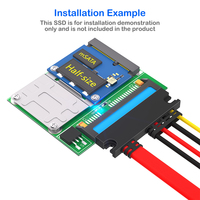 Adaptateur MSATA vers SATA III 2,5 pouces pour ordinateur portable, extension SSD pleine hauteur et demi-hauteur avec transmission 6 Gbit/s