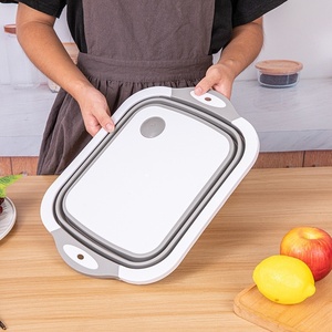 Cuisine Multifanctional Portable 2 en 1 Pliable Pliable En Plastique Blocs À Découper <span class=keywords><strong>Planche</strong></span> À Découper Panier À Laver - Product Image 1