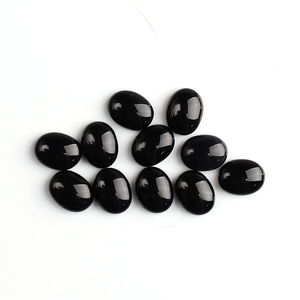 جودة عالية فضفاضة 10x14 كابوشون قطع العقيق الأسود (العقيق) مورد الأحجار الكريمة الطبيعية لصنع المجوهرات بالجملة - Product Image 1