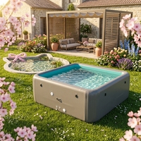Piscine gonflable carrée à prix d'usine en PVC Drop Stitch avec siège intégré pour divertissement aquatique à domicile et dans la cour