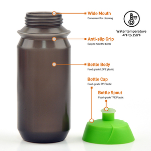 Bouteilles d'eau de sport portables de type pression écologiques sans BPA de qualité alimentaire avec logo personnalisé Bouteille de vélo en plastique - Product Image 4