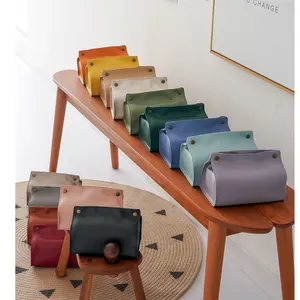 Leather Tissue Box Tissue Case Box Container Home Car Towel Napkin Papers Dispenser Holder
