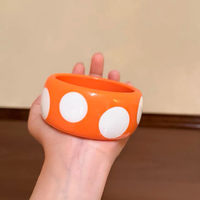 Bracelet large et épais en résine, motif floral à pois coloré, tendance, bijoux fantaisie, cadeaux pour femmes