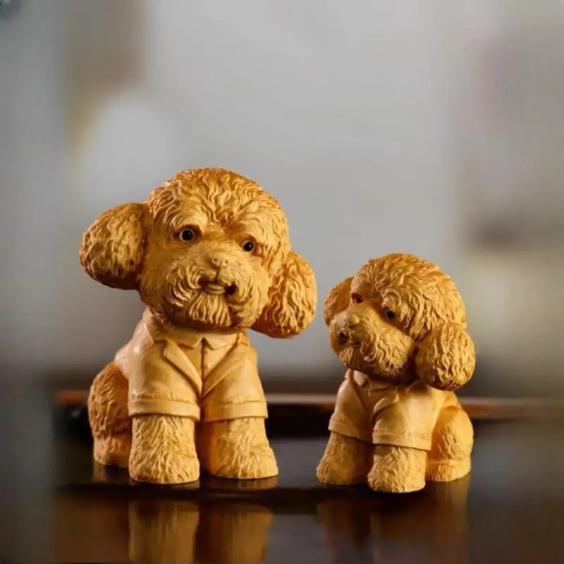 Heißer Verkauf Kreative Gravur Katze und Hund Holz verzierungen Hand Büros pielzeug Studie Dekorationen Gedenk geschenke Ornamente