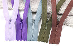 جودة عالية طويلة سحاب معدني ملون قريب نهاية غير مرئية سحاب مخفي - Product Image 3