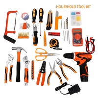 Probon, Kit de herramientas manuales universales para el hogar, juego de herramientas eléctricas de reparación, llaves, destornilladores, alicates, brocas, Hardware de mano ligero