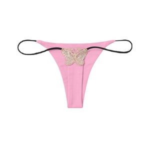 String sexy à double couche avec fines bretelles et broderie papillon, culotte bikini taille basse sexy, T-shirts pour le commerce transfrontalier - Product Image 5