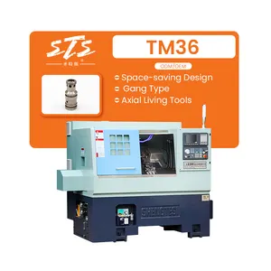 เครื่องกลึงโลหะ CNC แบบอัตโนมัติเครื่องป้อนบาร์เซอร์โว TM36อัตโนมัติออกแบบโดยประหยัดพื้นที่ตามต้องการ