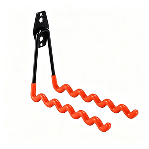 ที่แขวนไม้แบดมินตันพลาสติก ชั้นเดียว ดีไซน์เรียบง่าย สีส้ม สำหรับแขวนเก็บของหลังประตูหรือผนัง - Product Image 1