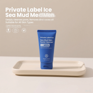 Limpiador <span class=keywords><strong>Facial</strong></span> en Crema Orgánico de Marca Propia, con Barro Marino y Aceite de Hielo, Eliminador de Acné y Puntos Negros para Hombres, Limpiador <span class=keywords><strong>Facial</strong></span> Iluminador - Product Image 1