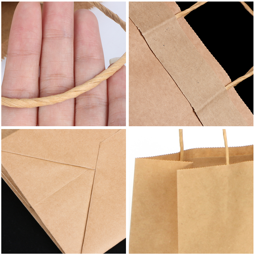 Custom Printed Kraft Paper Bag Carrying Bag Customized Promotion Offset Printing Logo Print Brown Kraft Paper Bag with Handle