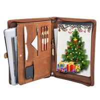 Ristmas-IFT en y omen Hone aptop ocket ARGE ipper, 4 Bde uso, Razy ORSE eafher ortfolio, documentos antiguos