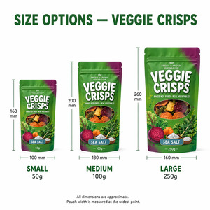 Sacs d'emballage alimentaire en plastique personnalisés pour chips <span class=keywords><strong>de</strong></span> légumes, avec fenêtre ovale transparente, refermables, à fermeture éclair, à fond plat, pour snacks <span class=keywords><strong>de</strong></span> légumes cuits - Product Image 3