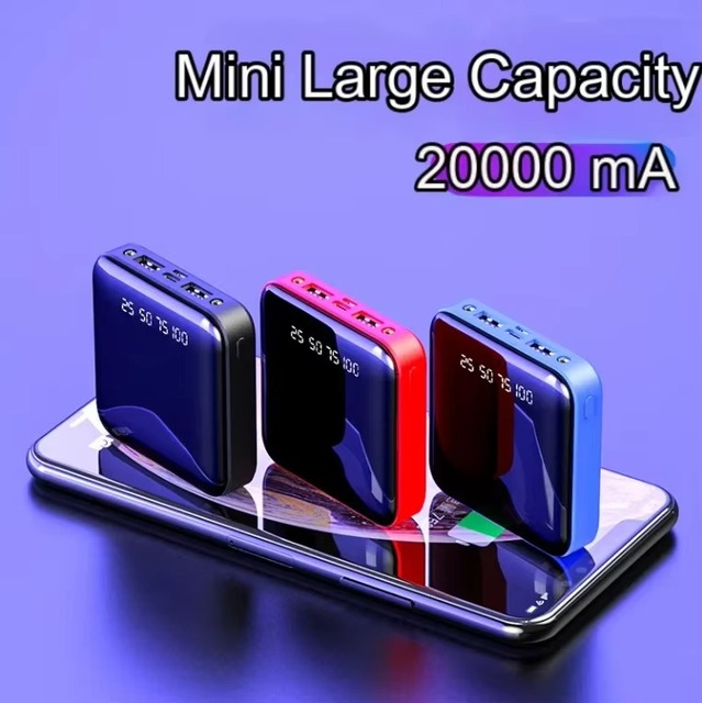 Portable 20000mAh Power Bank with Digital Screen Li Polymer Battery Pack for Travel Commuting Multiple Device Charging