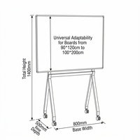 Support interactif mobile pour tableau blanc, chariot TV sur roulettes pour centres d'éducation et de formation