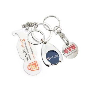 <b>Customized</b> Design 2D Metal Euro Loonie Quarter USD Trolley Coin Keychain Printing Epoxy Supermarket Shopping Cart Unlock <b>Key</b> - Product Image 5