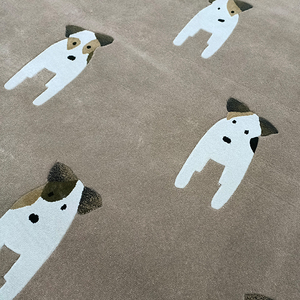 Alfombra de seda de bambú con patrón de logotipo de perro de 240x300cm, Alfombra de lujo con patrón de animales para suelo de dormitorio, alfombra con mechones a mano para habitación de niños - Product Image 4