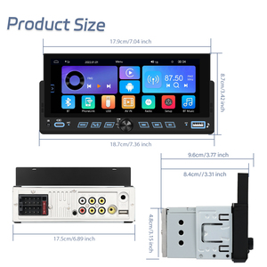 <span class=keywords><strong>Autoradio</strong></span> Podofo 6,86 pouces, simple DIN, avec CarPlay sans fil, Android Auto, lecteur MP5, égaliseur, Bluetooth, FM, DVR, USB, lecteur de voiture en gros - Product Image 5