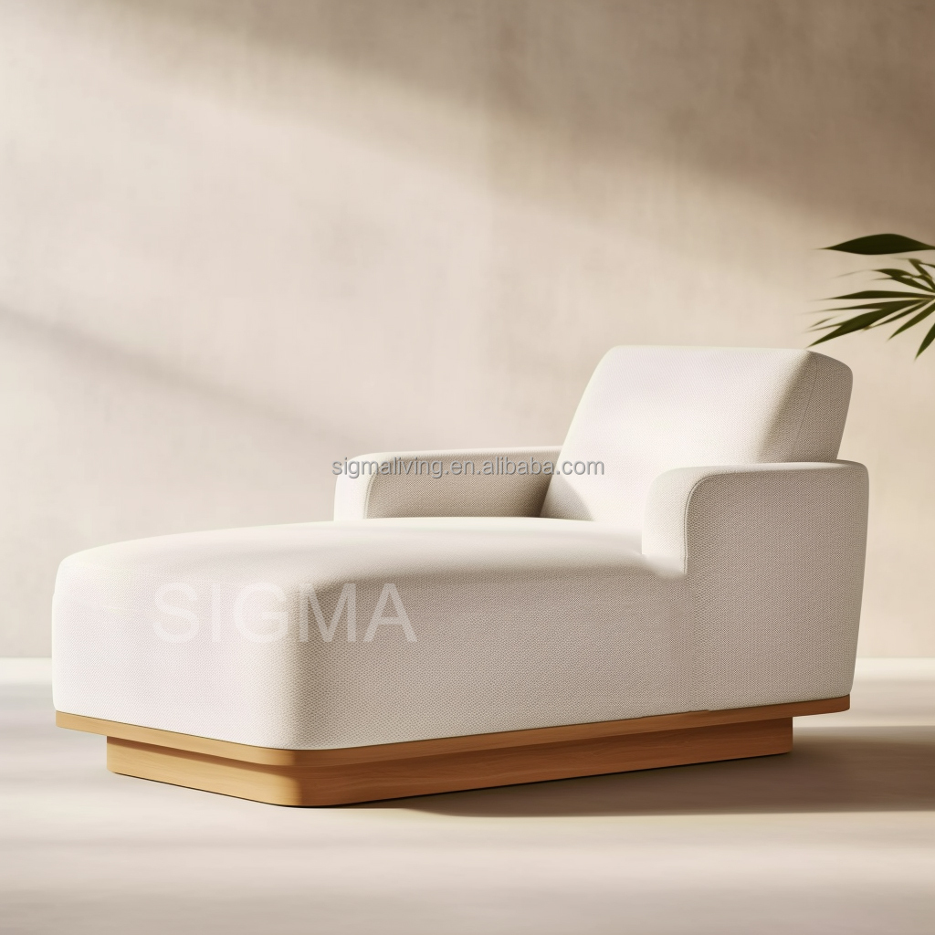 Luxury Patio Furniture Wholesale Natural Teak Garden Chaise Chair Set Waterproof Outdoor Daybed Fabric Lounger